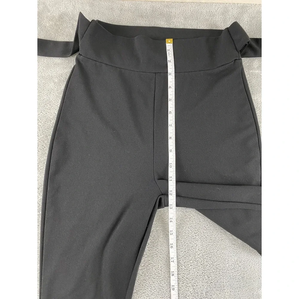Windsor Womens Black High Waisted Flare Bell Bottom Pants with Side Ties Size S